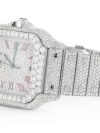 ICED OUT Iced Out Cartier WATCH 40MM STEEL FULL MOISSANITE RED ROMAN DIAL - Image 2