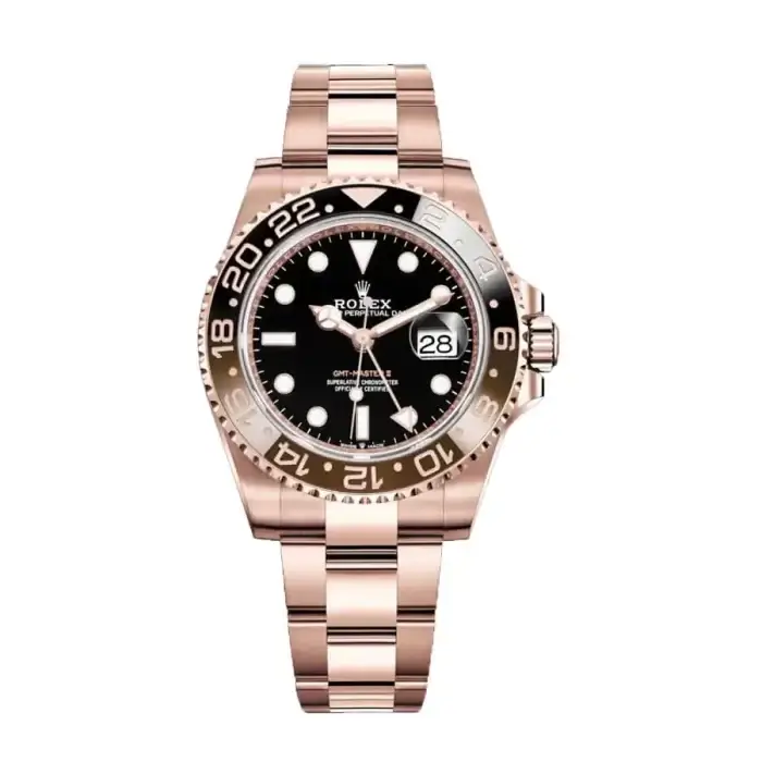 Rolex GMT Master 2 Rose Gold 40MM Black Dial & Brown/Black Ceramic Bezel Oyster Bracelet 126715CHNR