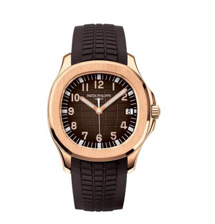 Patek Philippe Aquanaut Rose Gold Date Sweep 40.8mm Brown Dial Brown Composite Rubber Strap 5167R-001