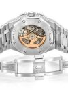 ICED OUT AP WATCH 41MM SKELETON SILVER VVS MOISSANITE 24CT - Image 3