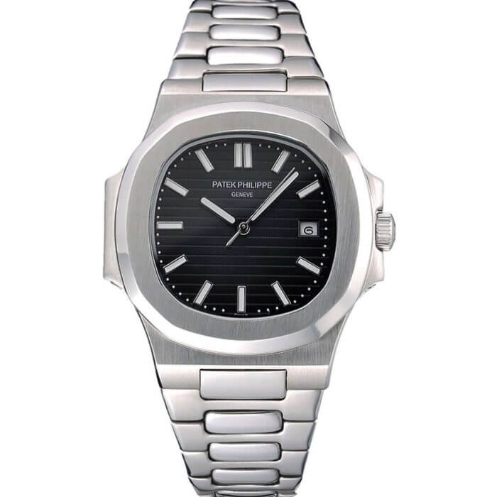Patek Philippe Watch Black face dial | Nautilus | Steel bracelet