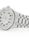 Iced Out Audemars Piguet ICED OUT ROYAL OAK 41MM STAINLESS STEEL HEBREW DIAL SILVER  VVS MOISSANITE WATCH - Image 2