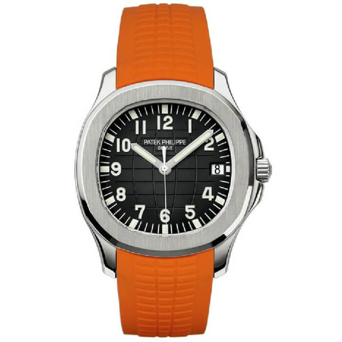 Patek Philippe Aquanaut 40MM Black Embossed Date Stainless Steel with Rubber Strap