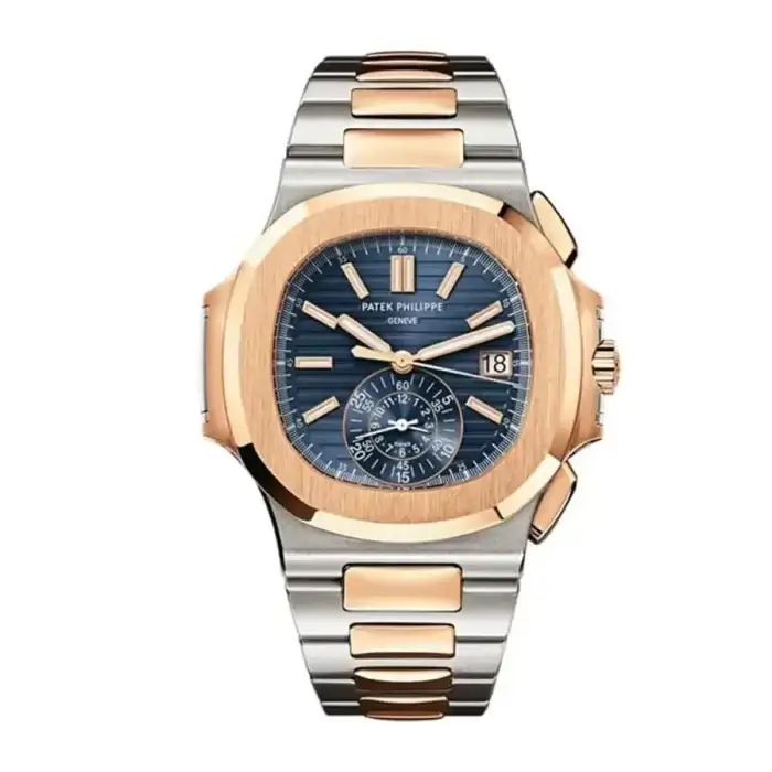 Patek Philippe Nautilus two tone 40mm Men Watch Blue Dial 5980/1AR