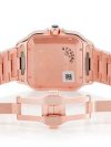 Iced Out Cartier SANTOS DE 40MM STEEL ROSE GOLD FULL ICED MOISSANITE ROMAN DIAL WATCH - Image 3