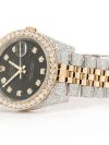 ROLEX WITH DIAMONDS 36MM TWO-TONE BLACK DIAL MOISSANITE 14.60CT - Image 2