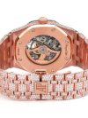 MOISSANITE Iced Out Audemars Piguet SKELETON 41MM WATCH ROSE GOLD FULL ICED 24.00CT - Image 3