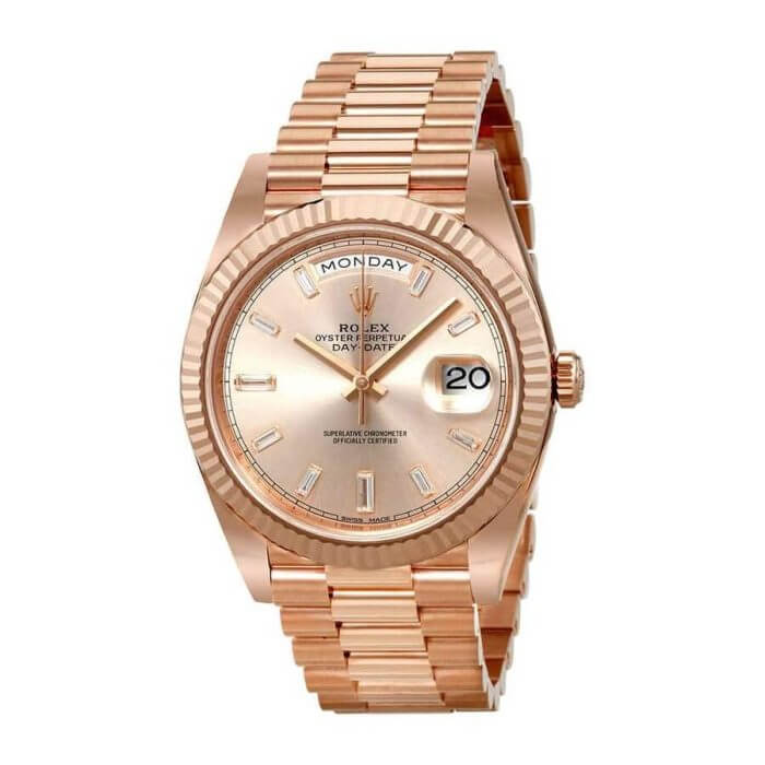 Replica Rolex Day-Date 40: Rose Gold, Presidential Bracelet