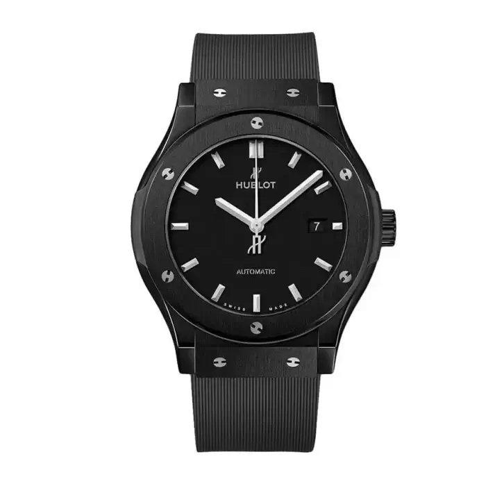 Hublot Classic Fusion Black Dial Automatic 42 mm Men's with Black Rubber Watch