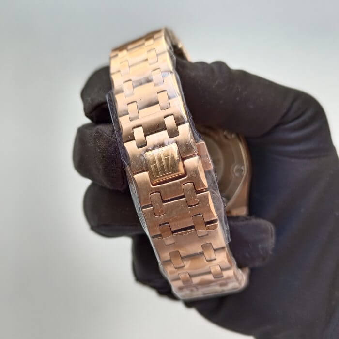AP Royal Oak Rose Gold Chronograph Brown Dial 42mm Stainless Steel Watch - Image 4