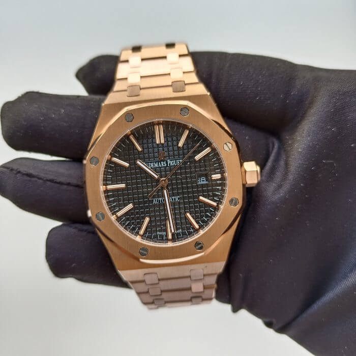 AP Royal Oak Rose Gold Black Dial 41mm Men's Watch - Image 2