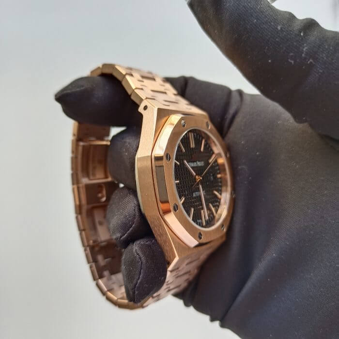 AP Royal Oak Rose Gold Black Dial 41mm Men's Watch - Image 3