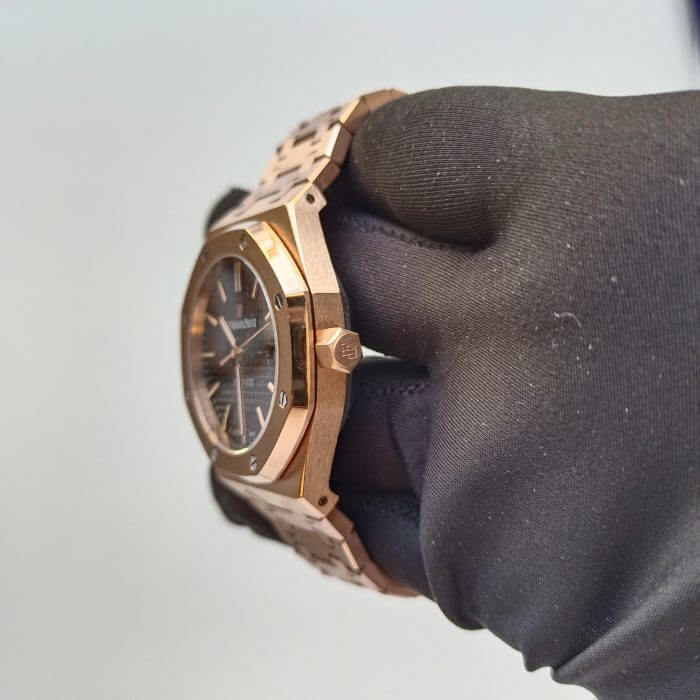 AP Royal Oak Rose Gold Black Dial 41mm Men's Watch - Image 4