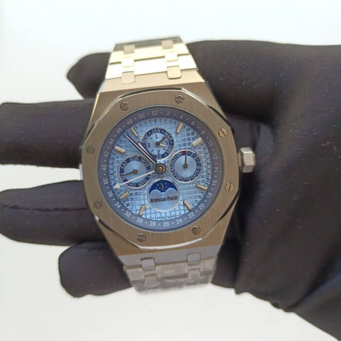 Audemars Piguet Royal Oak Chronograph Blue Dial Best Edition 41MM Ice Watch - Image 2
