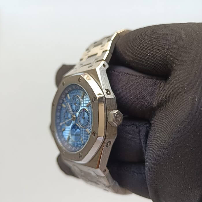 Audemars Piguet Royal Oak Chronograph Blue Dial Best Edition 41MM Ice Watch - Image 4