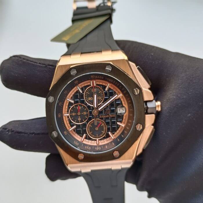 AP Royal Oak Chronograph Black Dial Offshore 44MM Rose Gold Watch - Image 4