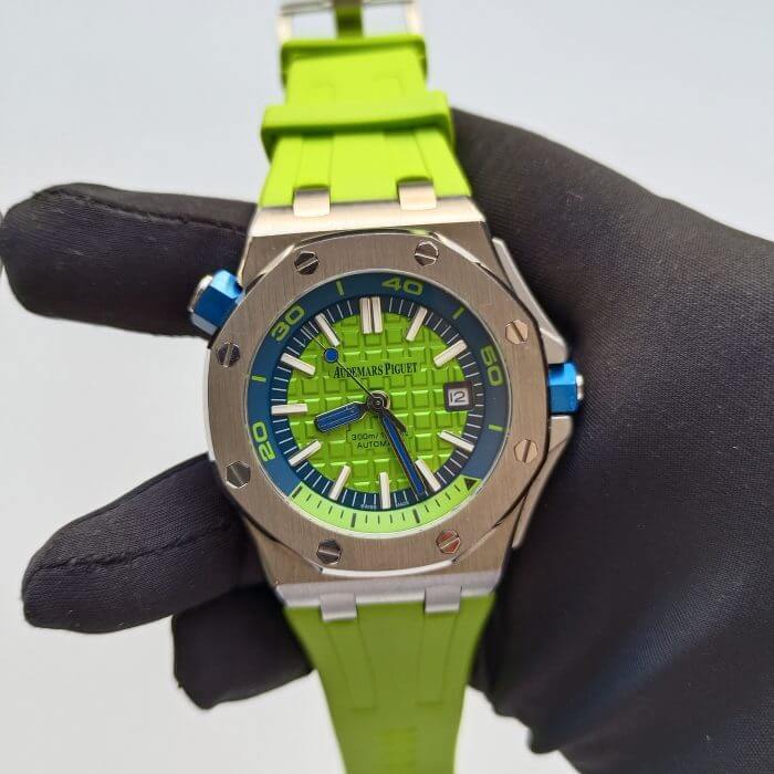 AP Royal Oak Offshore Green Dial 42mm Diver Chronograph Watch 15710ST.OO.A038CA.01