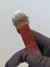 Cartier Santos Rose Gold 100 Large White Dial  Brown Leather Belt Men’s Watch W20107X7 - Image 6