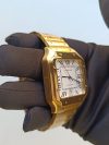 Cartier Santos Yellow Gold Men’s Watch Large Automatic White Dial Yellow Gold Bracelet WGSA0029 - Image 2