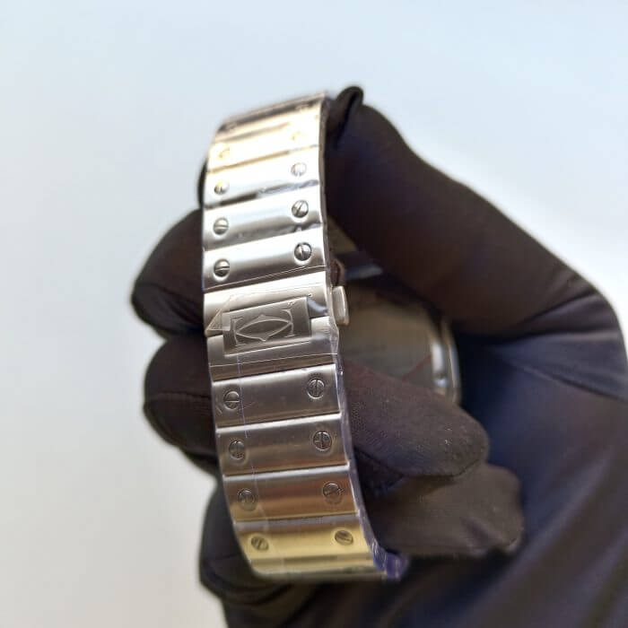 Cartier Large Santos De Cartier Men’s Watch White Dial Steel Bracelet WSSA0018 - Image 4