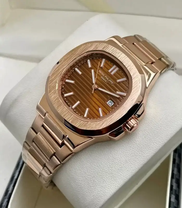 Patek Nautilus Rose Gold Yellow Dial Automatic Men's Watch