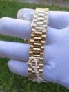 Rolex DayDate ii Stainless Steel Yellow Gold Champagne With Diamond Bezel And 41MM Roman Dial President Bracelet Watch - Image 8