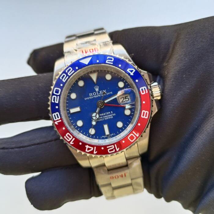 Rolex GMT Red Blue Ceramic Bezel White Gold 40mm Blue Luminous Dial Oyster Bracelet - Image 2