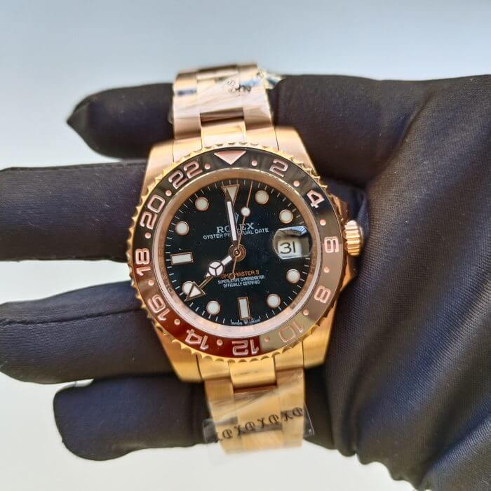 Rolex GMT Master 2 Rose Gold 40MM Black Dial & Brown/Black Ceramic Bezel Oyster Bracelet 126715CHNR - Image 2