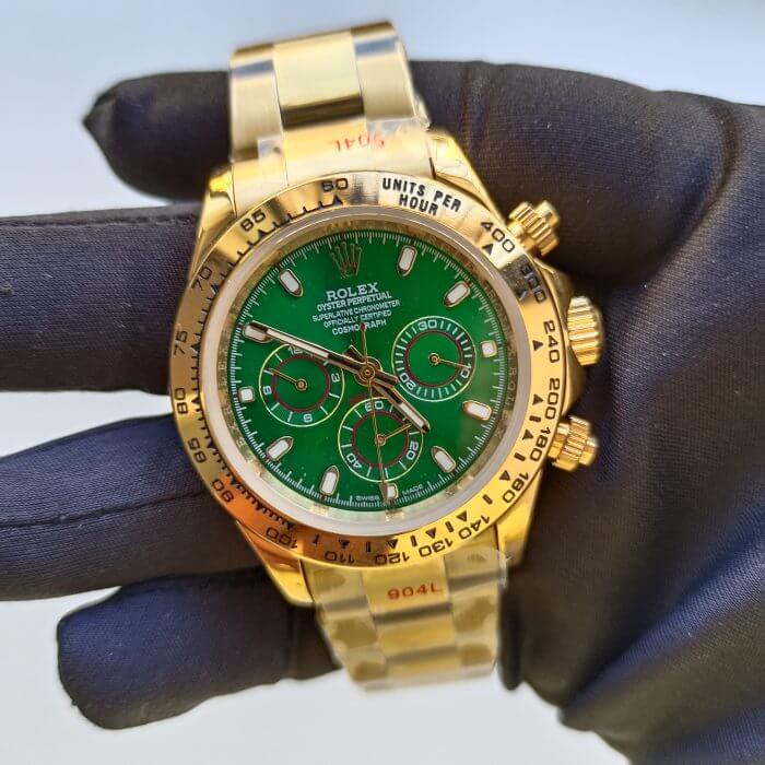 Rolex Daytona Gold 40MM Green Index Dial Yellow Gold Bezel Oyster Bracelet 116508 - Image 2