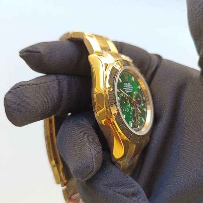 Rolex Daytona Gold 40MM Green Index Dial Yellow Gold Bezel Oyster Bracelet 116508 - Image 10