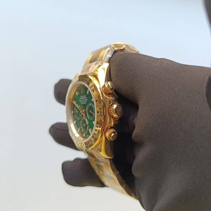 Rolex Daytona Gold 40MM Green Index Dial Yellow Gold Bezel Oyster Bracelet 116508 - Image 11