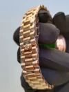 Rolex Day-Date Rose Gold Chocolate Dial 41MM President Fluted Bezel Watch 228235 - Image 9
