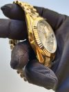 Rolex Day-Date 40 Yellow Gold Silver Dial Diagonal Motif Index & Fluted Bezel President Bracelet 228238 - Image 7