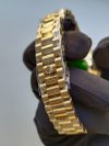 Rolex Day-Date 40 Yellow Gold Silver Dial Diagonal Motif Index & Fluted Bezel President Bracelet 228238 - Image 9