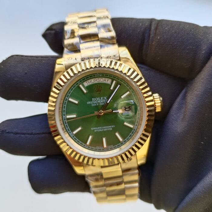 Rolex Day-Date 41mm Replica, Fluted Bezel, Jubilee Bracelet - Image 2