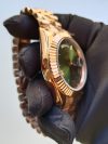 Rolex Day-Date Rose Gold Green Dial 40MM President Fluted Bezel Watch - Image 2
