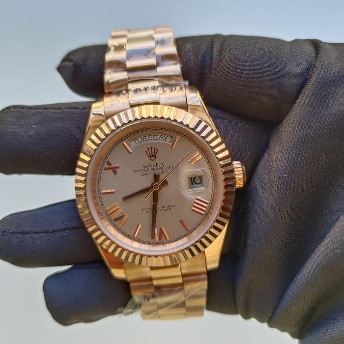 Rolex Day-Date 40 Everose Gold Sundust Watch - Image 2