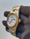 Rolex Datejust White Roman Dial Two Tone Yellow Gold Replica - Image 3