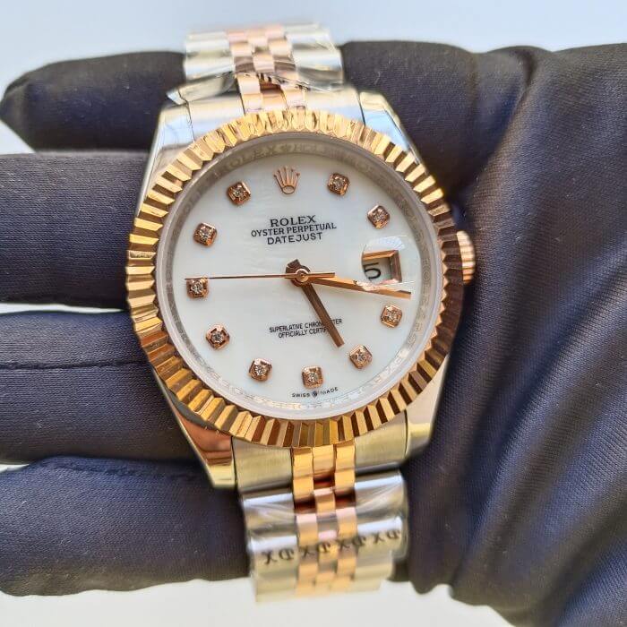 Rolex Datejust 41 Gold with White Dial Replica Watch