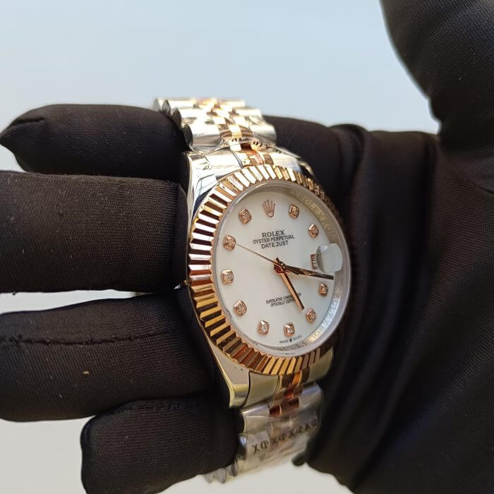 Rolex Datejust 41 Gold with White Dial Replica Watch - Image 2