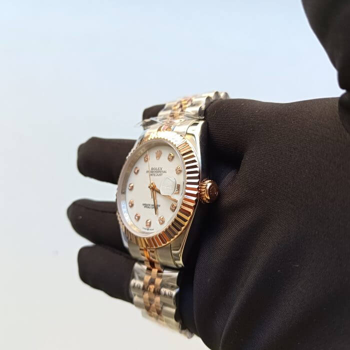 Rolex Datejust 41 Gold with White Dial Replica Watch - Image 3
