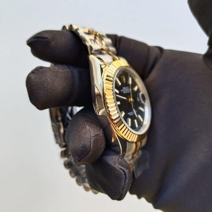 Rolex Datejust 41 Black Dial Gold Replica Watch For Men - Image 5