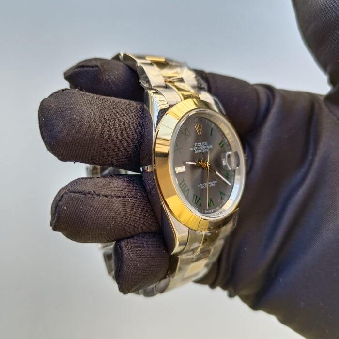 Two Tone Rolex Datejust 41mm Wimbledon Dial Oyster Watch Replica - Image 3