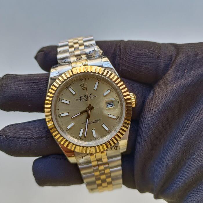 Rolex Datejust Champagne Dial 41mm Jubilee Replica Watch - Image 2
