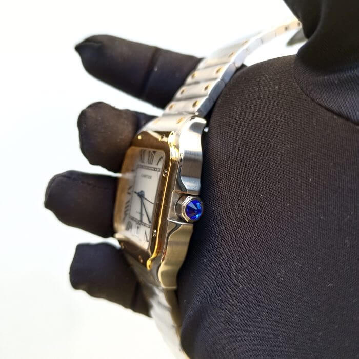 Cartier Santos Yellow Gold De Cartier Steel Silver Roman Dial W2SA0009 - Image 4