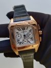 Cartier Santos Rose Gold 100XL Chronograph Large White Dial Leather Belt Men’s Watch - Image 2