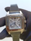 Cartier Santos 100XL Chronograph Large White Dial Leather Belt Men’s Watch - Image 2
