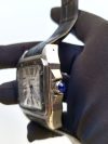 Cartier Santos Black Leather strap 100 Large White Dial Steel Men’s Watch W20107X7 - Image 6