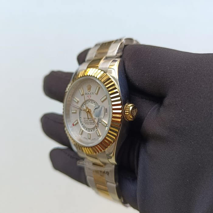 Rolex Sky Dweller Two Tone White Dial 42MM Yellow Gold Bezel Oyster Men's Watch 326933 - Image 3
