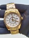 Rolex Sky Dweller Gold Yellow White Dial 42MM fluted-bezel-oyster-bracelet Men's Watch 326938 - Image 2